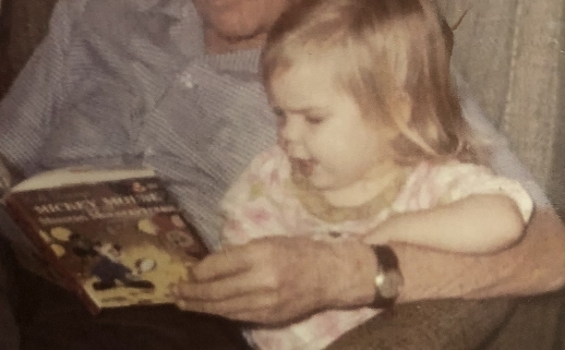 Grampa & Shannon on lap Reading