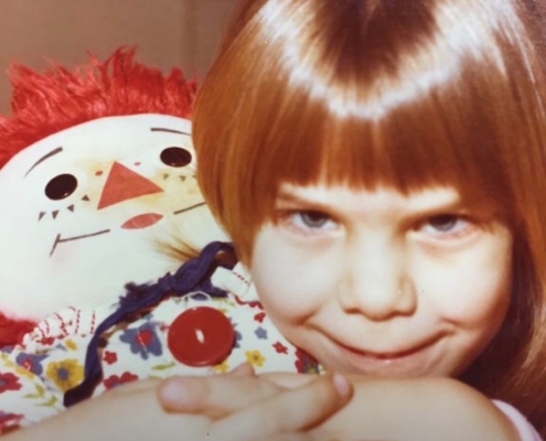 Baby Shannon and her birthday Raggedy Ann